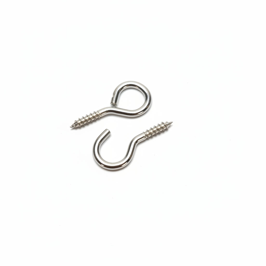 Curtain Hooks & Eyes Nickel Plated Pack of 12