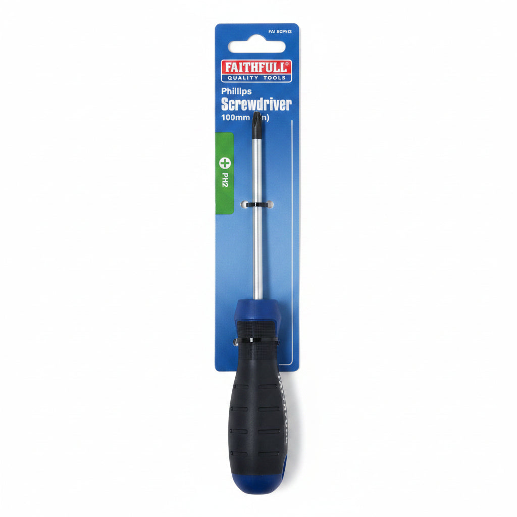 Faithfull Soft Grip Screwdriver Phillips Tip PH2 x 100mm