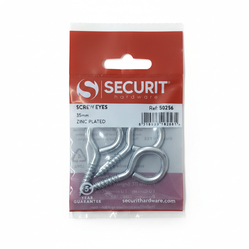 Screw Eyes 55mm Zinc Plated Pack of 3