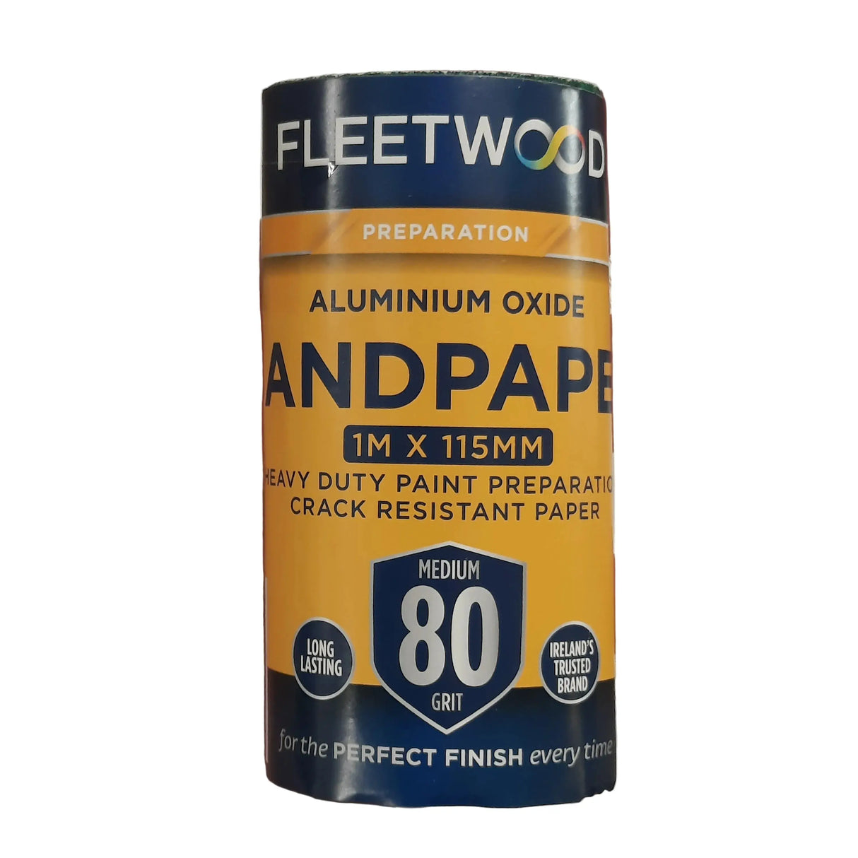 FLEETWOOD ALUMINIUM OXIDE SANDPAPER 80 GRIT 1M X 115MM FLEETWOOD