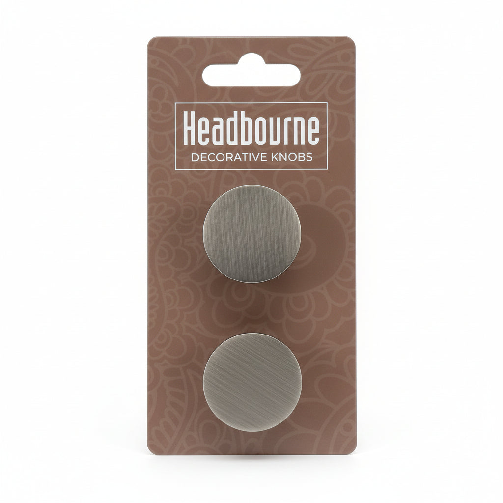 Headbourne Decorative Knobs Classic Antique Brass 32mm Pack of 2