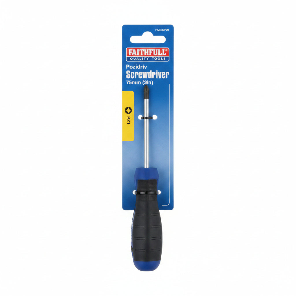 Faithfull Soft Grip Screwdriver Pozidriv Tip PZ1 x 75mm