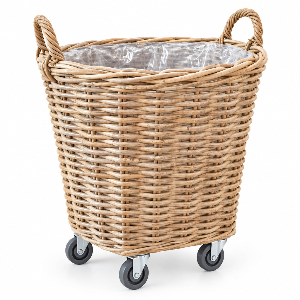 Marcia Medium Round Basket With Wheels