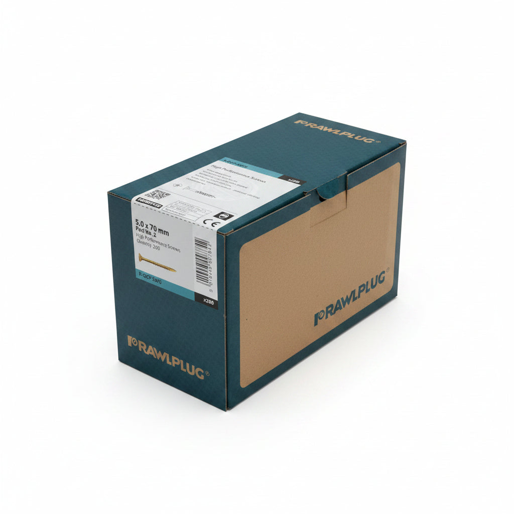 Rawlplug Chipboard Screws 5.0mm x 70mm 200 Box