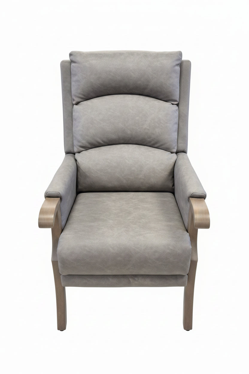 EARTON CHAIR GREY LEATHER