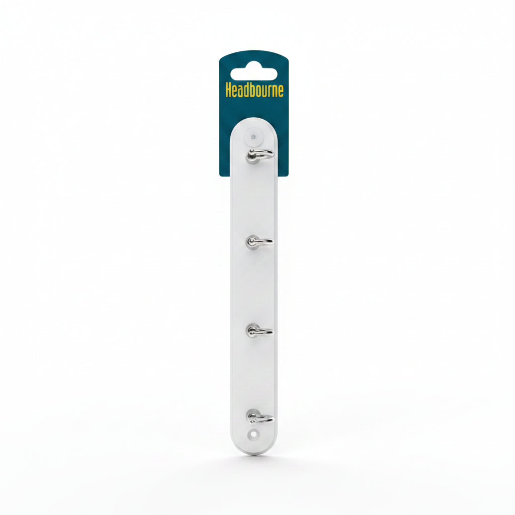4-Cup Hook Chrome on White Board