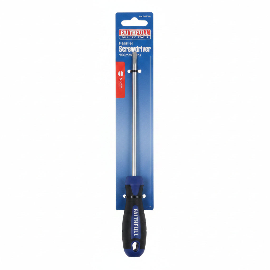 Faithfull Soft Grip Screwdriver Parallel Slotted Tip 5.5 x 150mm