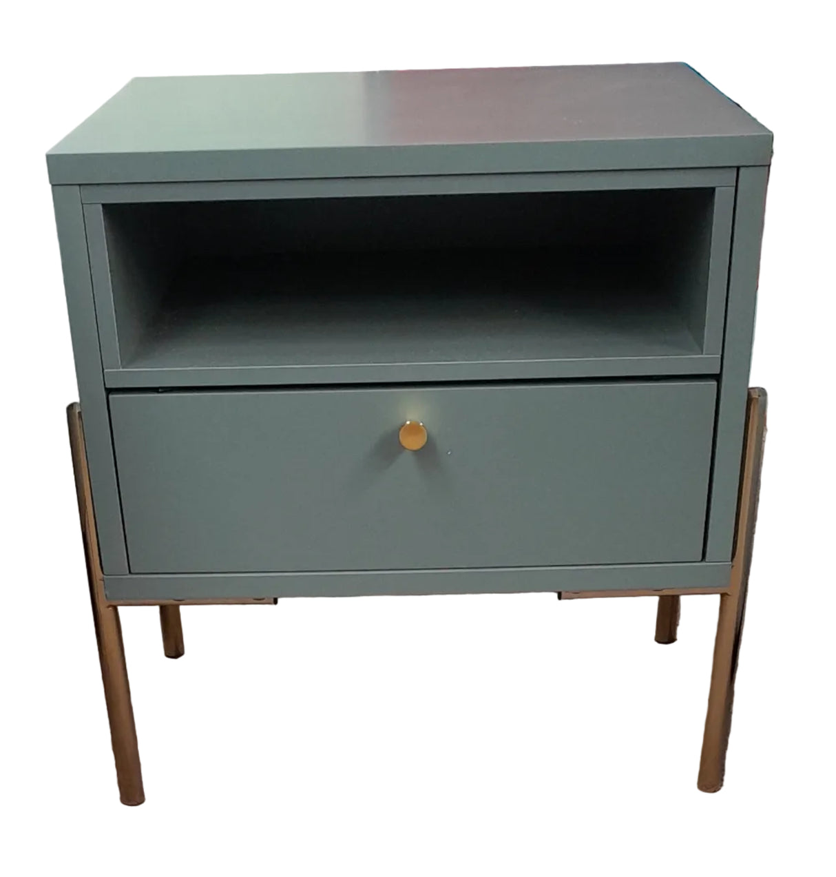 Madrid Bedside Table - Grey & Gold