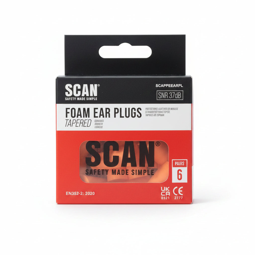 Tapered Foam Ear Plugs Pack of 6 Pairs