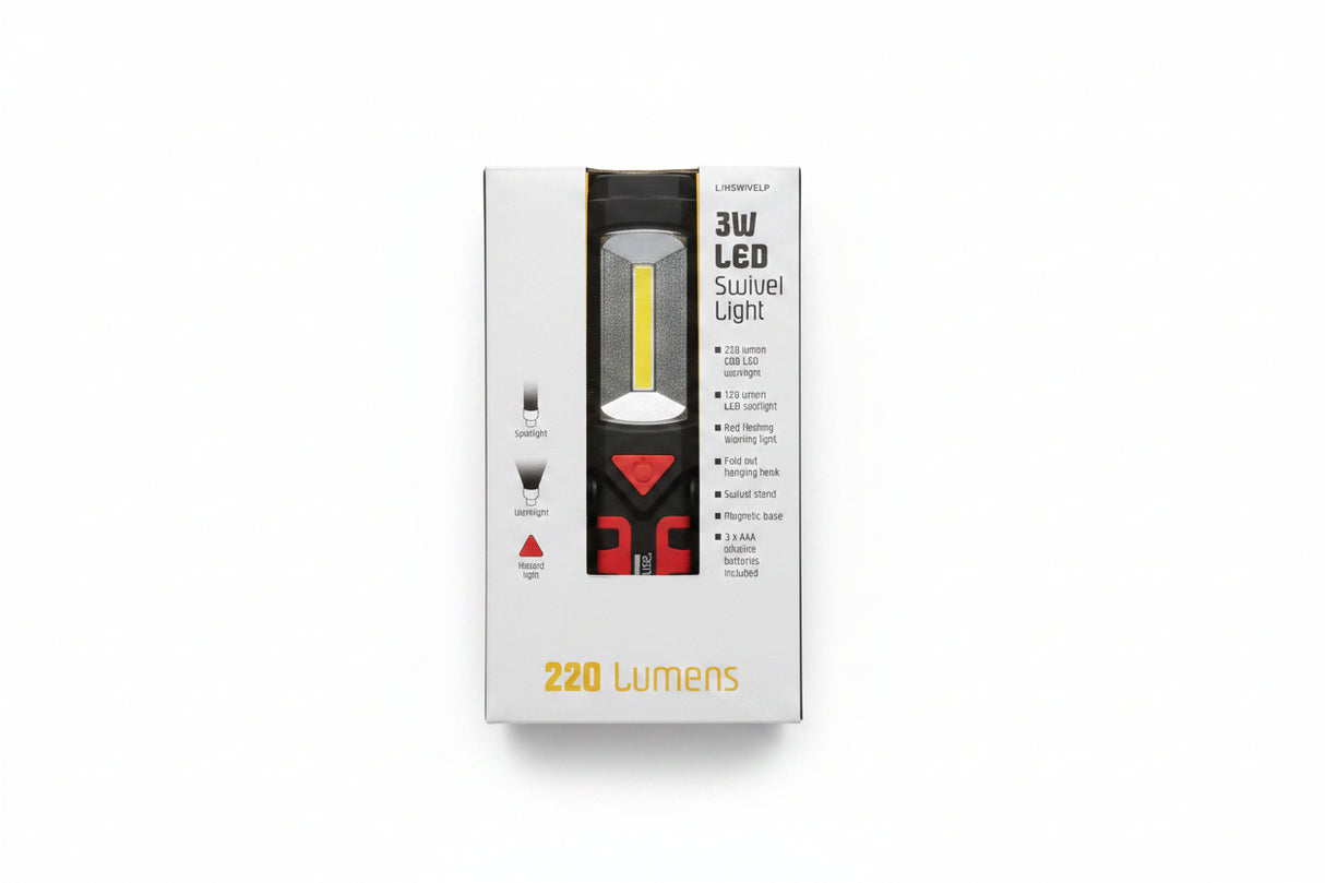Lighthouse COB LED Swivel Base Torch 220 lumens