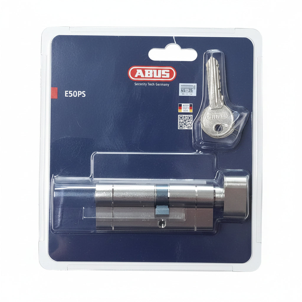 Abus KE50N Euro Cylinder 45mm key x 35mm T-Turn ProSnap Nickel