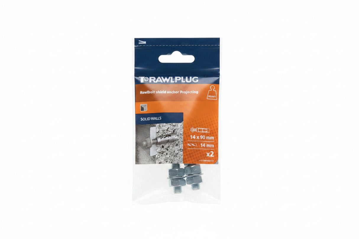 Rawlplug Rawlbolt Shield Anchor 14mm x 90mm Pack of 2
