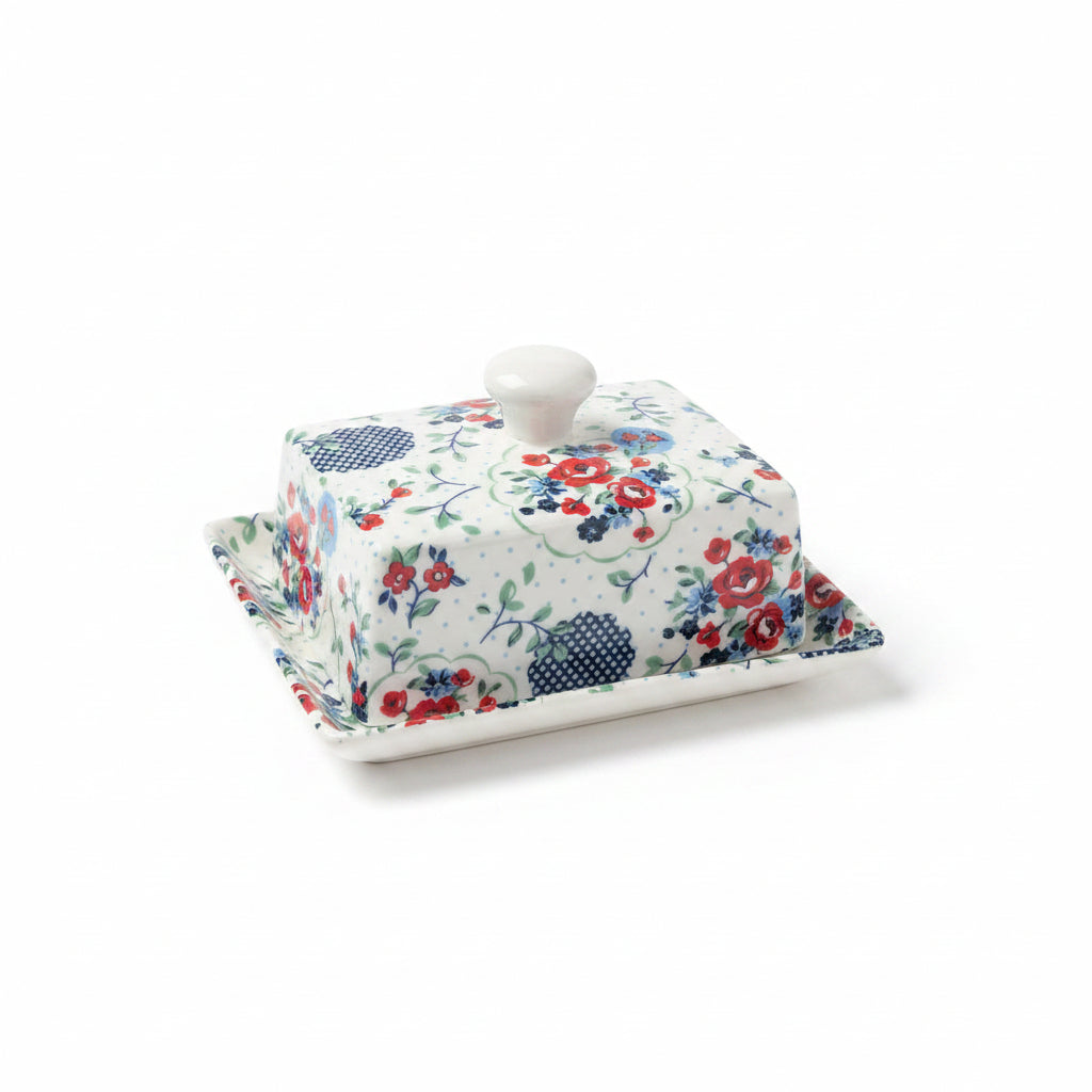 FANCY FAYRE WHITE BUTTER DISH