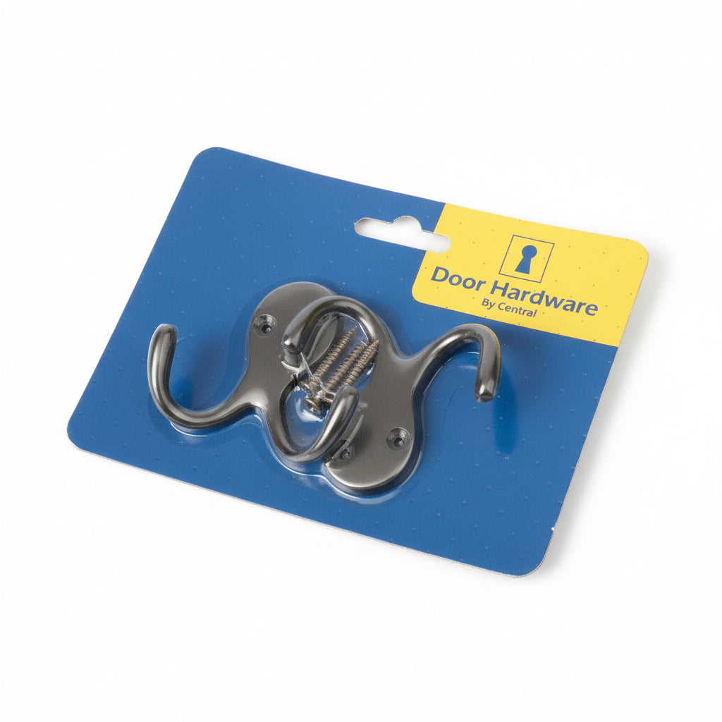 Robe Double Hook Twin Pack Black