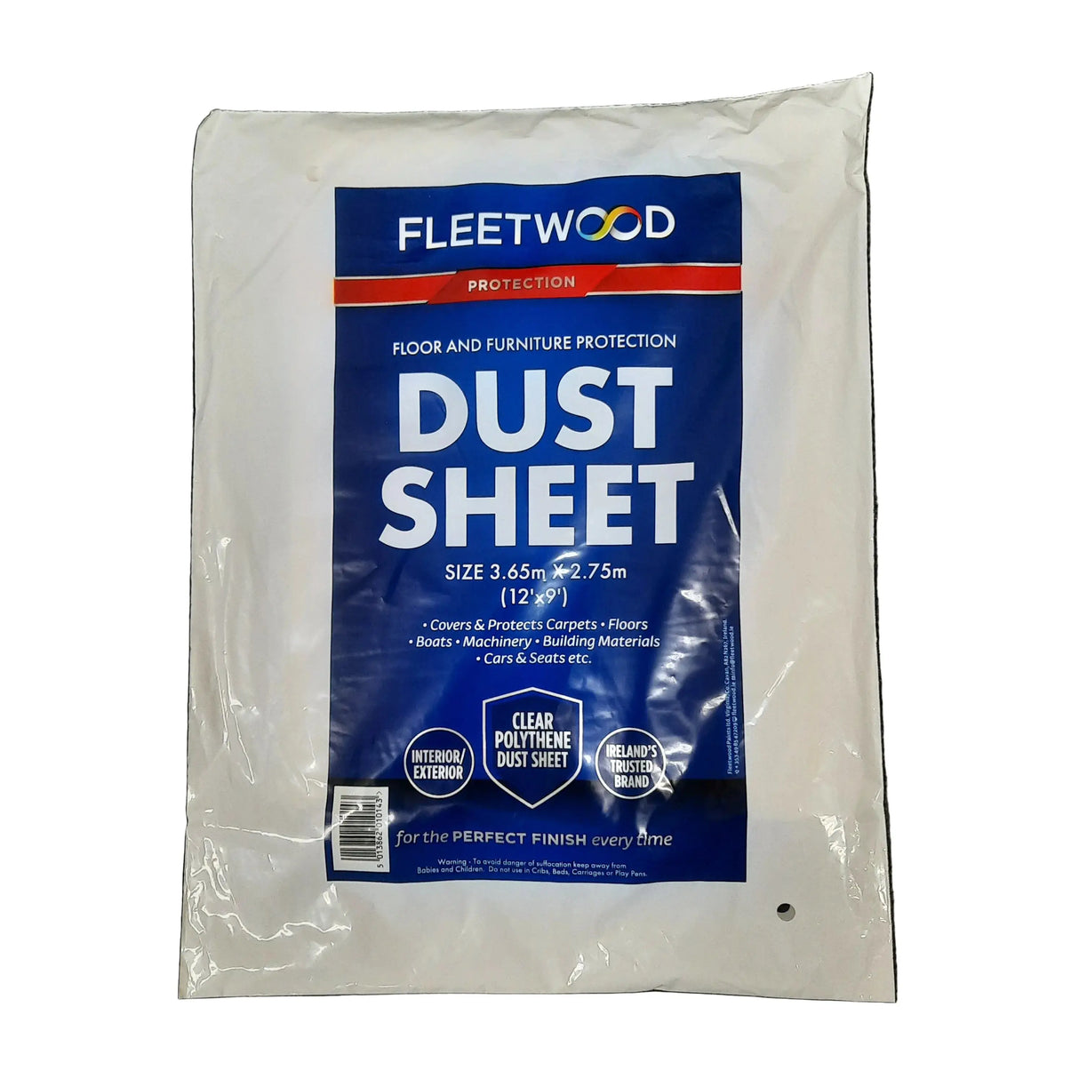 FLEETWOOD CLEAR POLYTHENE DUST SHEET 12' X 9' FLEETWOOD