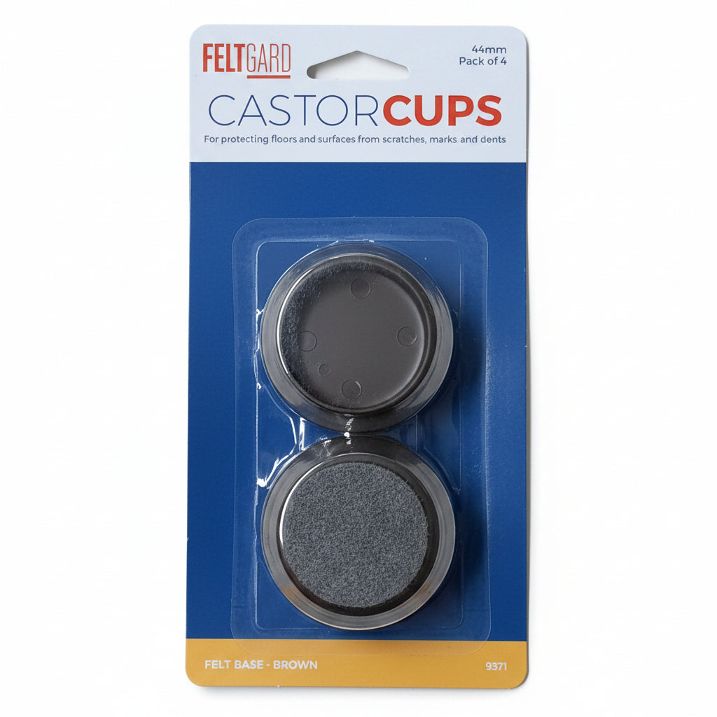 Felt Gard Castor Cups Brown 44mm Pack of 4