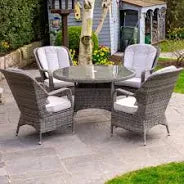 PARMA 4 SEATER ROUND DINING SET