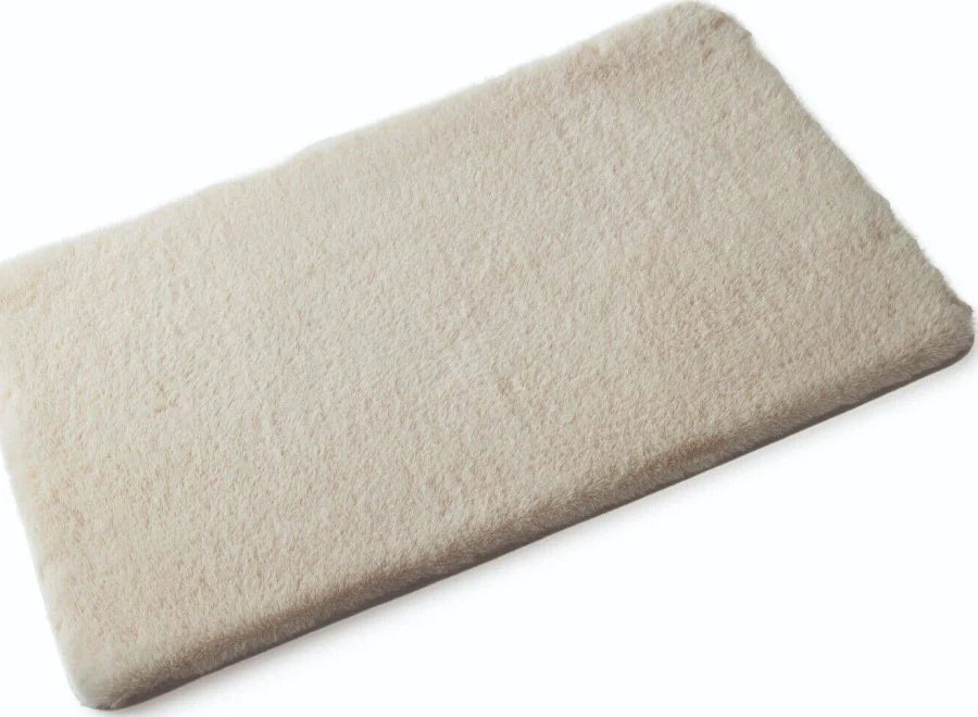 ALMOND FAUX FUR BATH MAT
