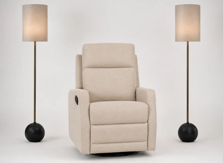 Modern Relaxation Bundle Set – Recliner Chair & Lamp Combo