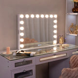 Hideaway jewelry vanity mirror white