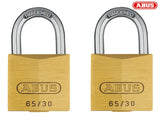 ABUS BRASS PADLOCK TWIN PACK 65/30