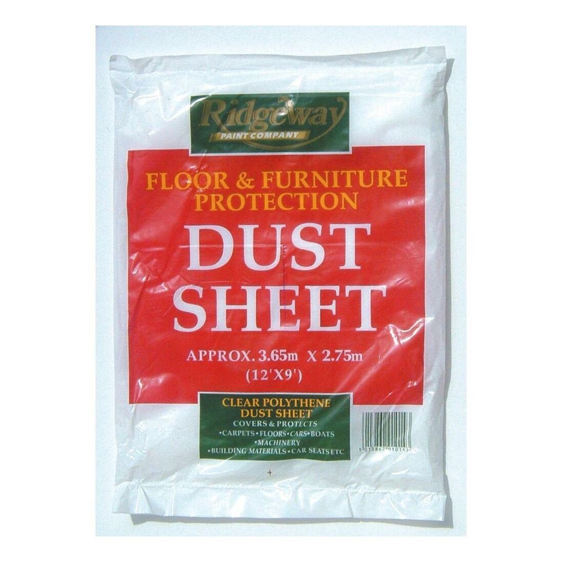 RIDGEWAY CLEAR POLYTHENE DUST SHEET 12' X 9'
