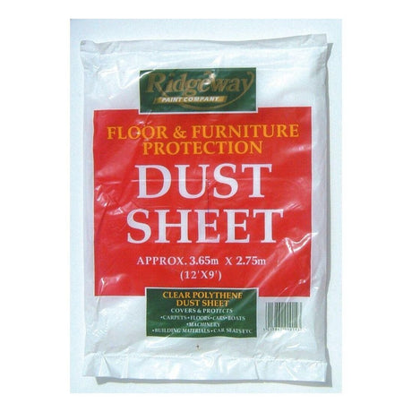 RIDGEWAY CLEAR POLYTHENE DUST SHEET 12' X 9'