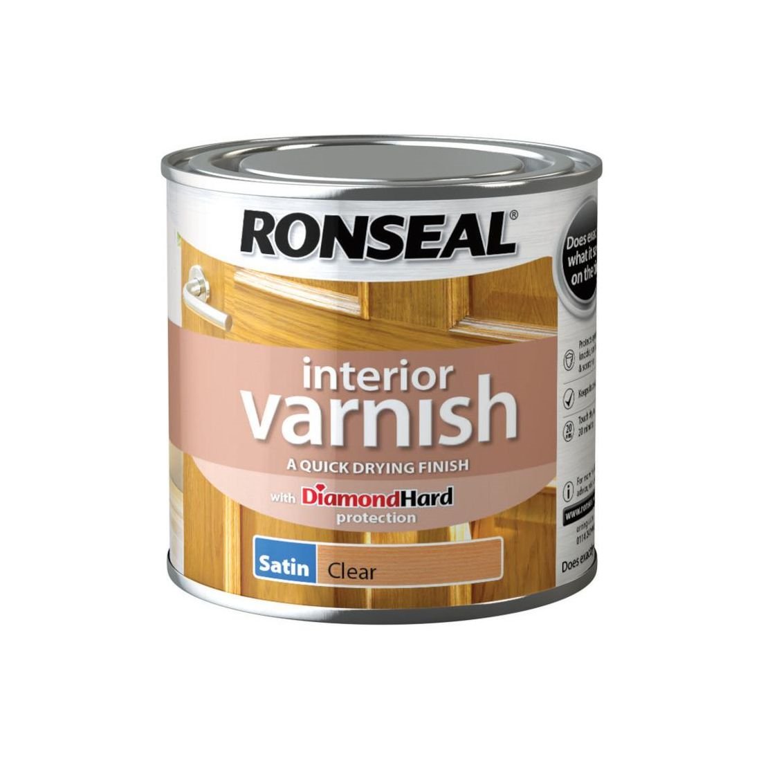 RONSEAL DIAMOND INTERIOR CLEAR SATIN VARNISH 250ML