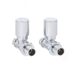 ERES POLISHED STRAIGHT RADIATOR VALVES 1/2 PAIR