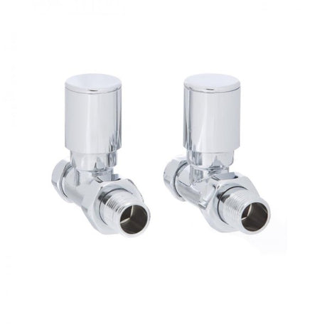 ERES POLISHED STRAIGHT RADIATOR VALVES 1/2 PAIR