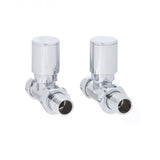 ERES POLISHED STRAIGHT RADIATOR VALVES 1/2 PAIR