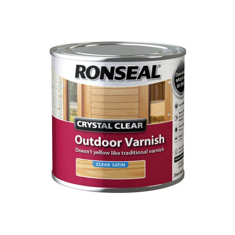 RONSEAL CRYSTAL CLEAR EXTERIOR VARNISH SATIN 250ML