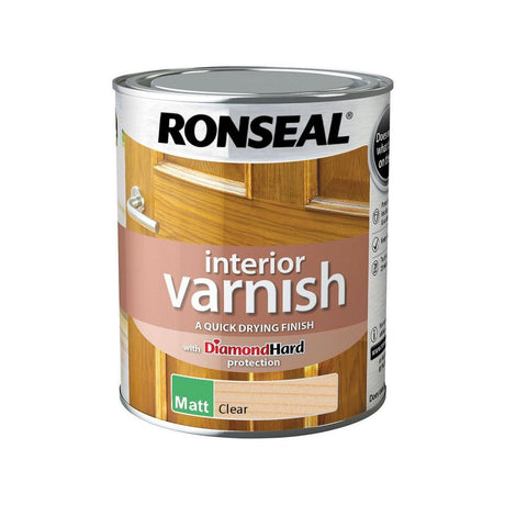 RONSEAL DIAMOND INTERIOR CLEAR MATT VARNISH 750ML