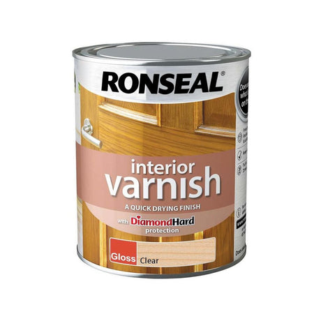 RONSEAL DIAMOND INTERIOR CLEAR GLOSS VARNISH 750ML