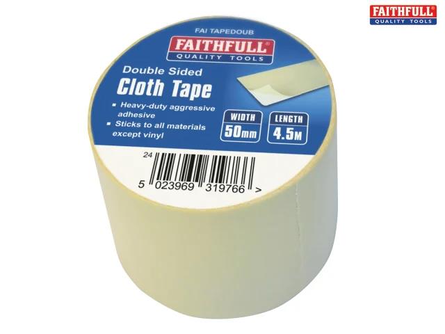 Faithfull Heavy-Duty Double-Sided Cloth Tape 50mm x 4.5m