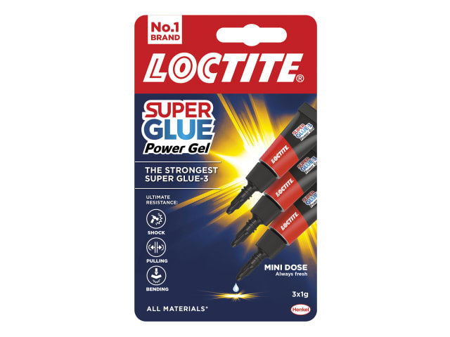 LOCTITE SUPER GLUE 3 POWER GEL TUBE 3X1G