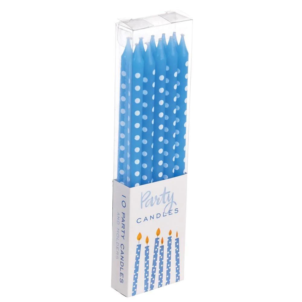 POLKA SPOTTY BLUE PARTY CANDLES