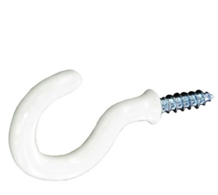 SECURIT WHITE SHOULDERED CUP HOOKS 50MM