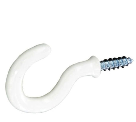 SECURIT WHITE SHOULDERED CUP HOOKS 50MM