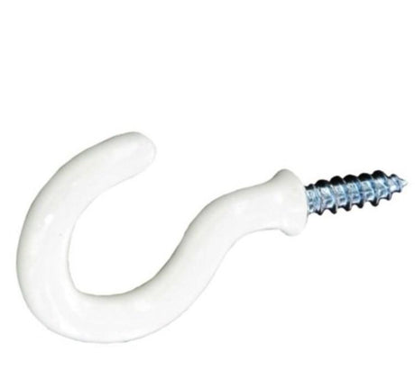 SECURIT WHITE SHOULDERED CUP HOOKS 50MM