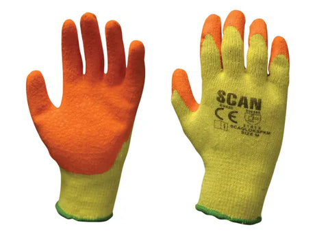 SCAN KNITSHELL LATEX GLOVES MEDIUM