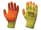 SCAN KNITSHELL LATEX GLOVES MEDIUM