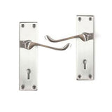 BASTA VICTORIAN DOOR HANDLE SATIN NICKEL