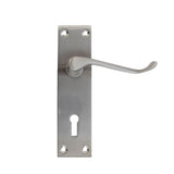BASTA VICTORIAN DOOR HANDLE SATIN NICKEL