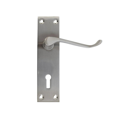 BASTA VICTORIAN DOOR HANDLE SATIN NICKEL