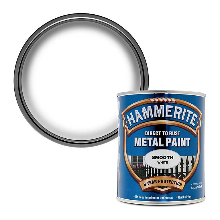 HAMMERITE METAL PAINT SMOOTH WHITE 750ML