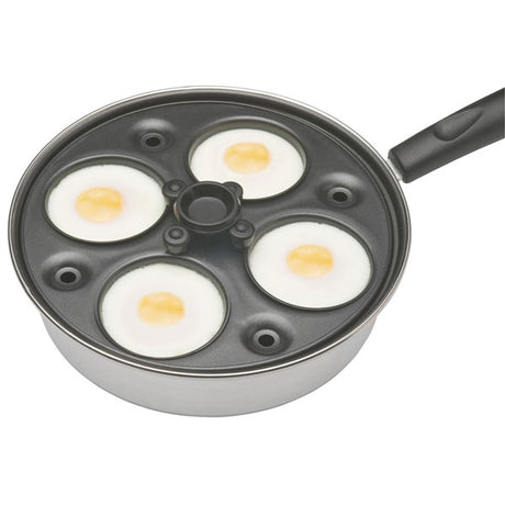 KITCHEN CRAFT COATED CARBON STEEL 4 CUP EGG POACHER