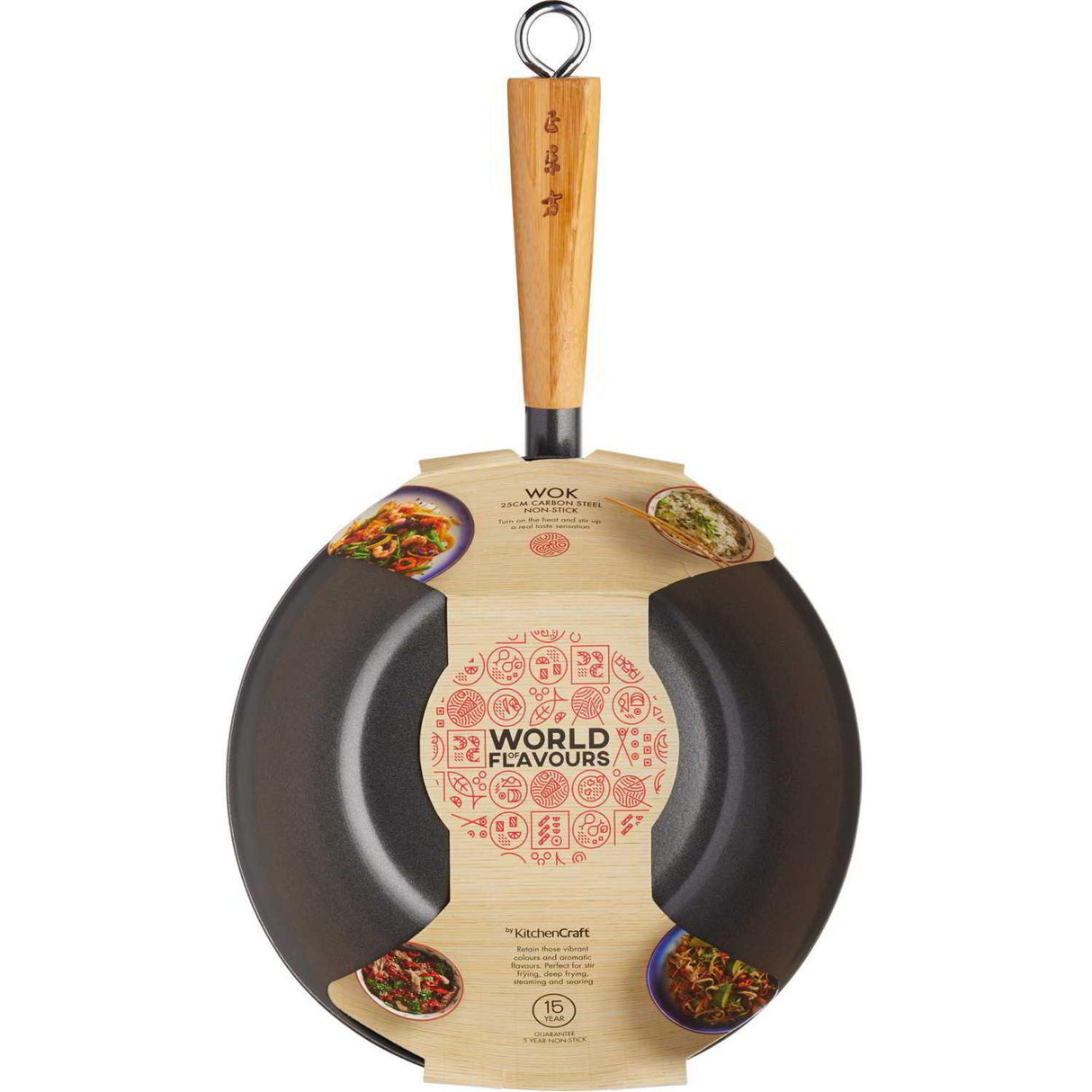 KITCHEN CRAFT CARBON STEEL NON-STICK WOK 10IN