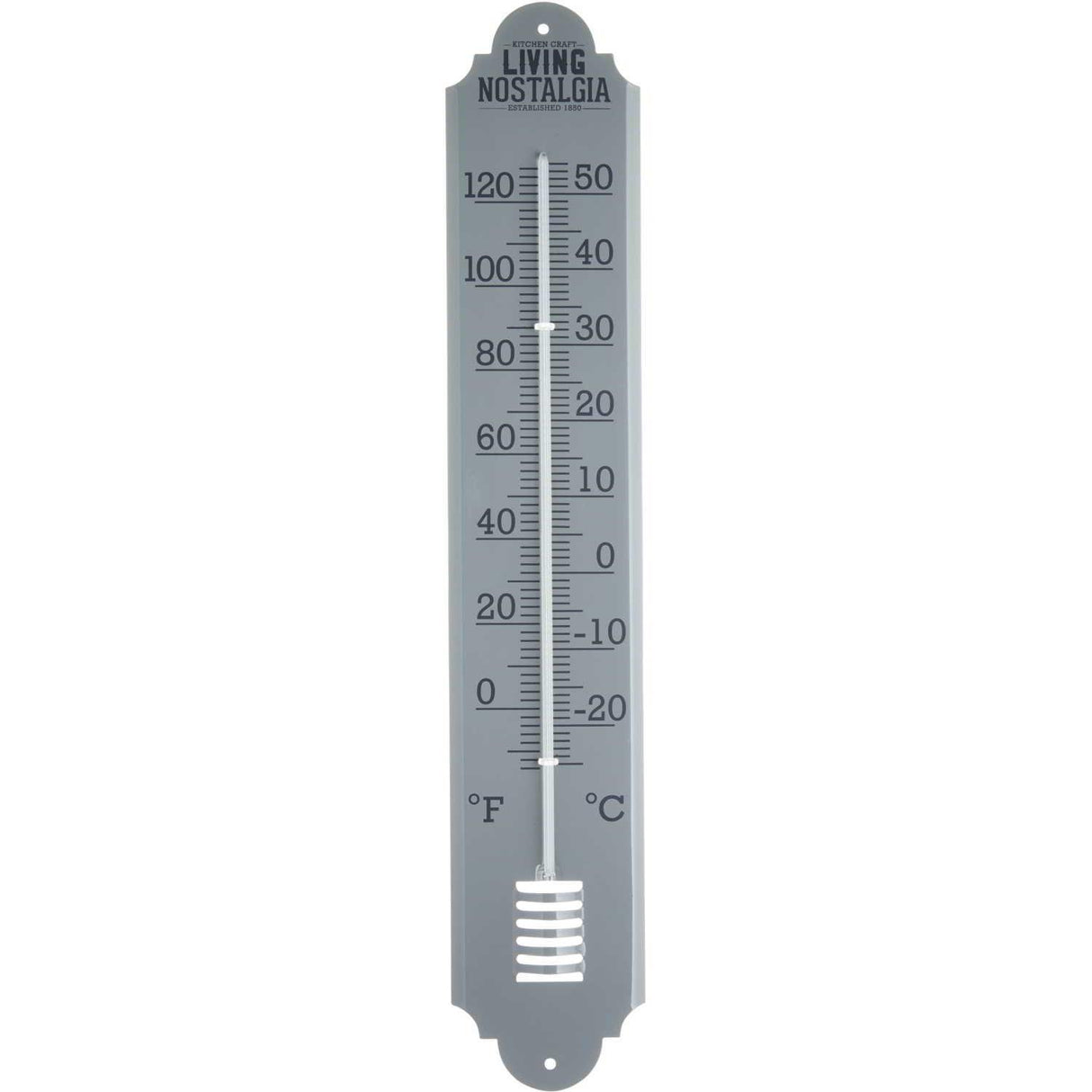 50CM METAL THERMOMETER GREY