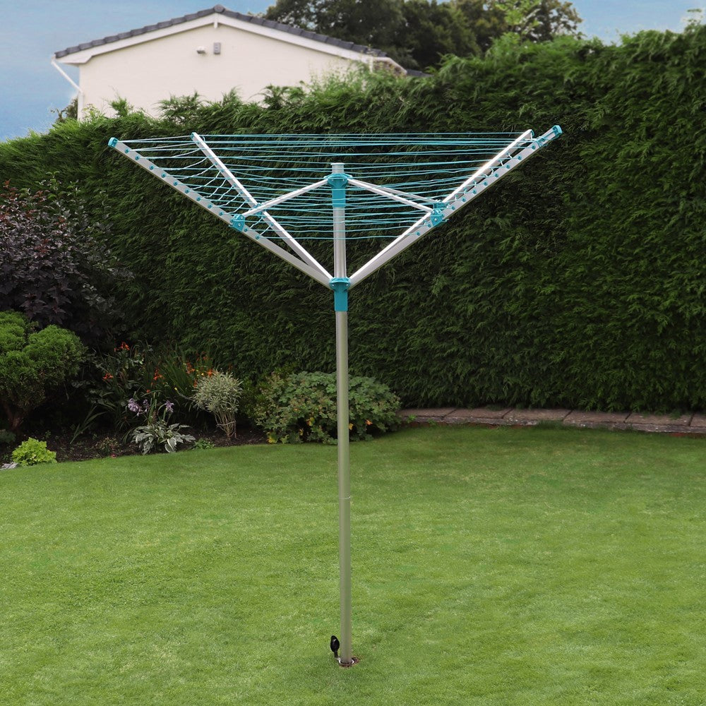 ALUMINIUM ROTARY AIRER 50 M 4 ARM SILVER